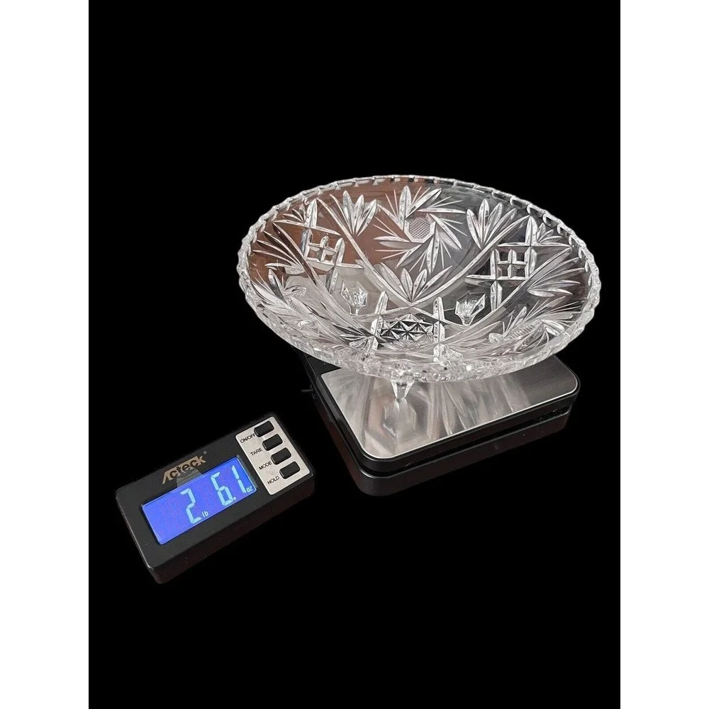 Anchor Hocking Prescut Clear Footed Candy Nut‎ Dish EAPC 8 3/4